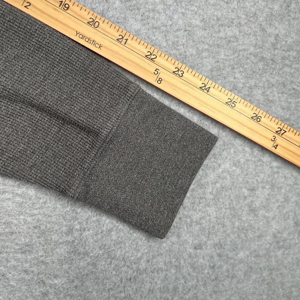 Banana Republic Long Sleeve Henley Casual Waffle Knit Gray Mens Medium